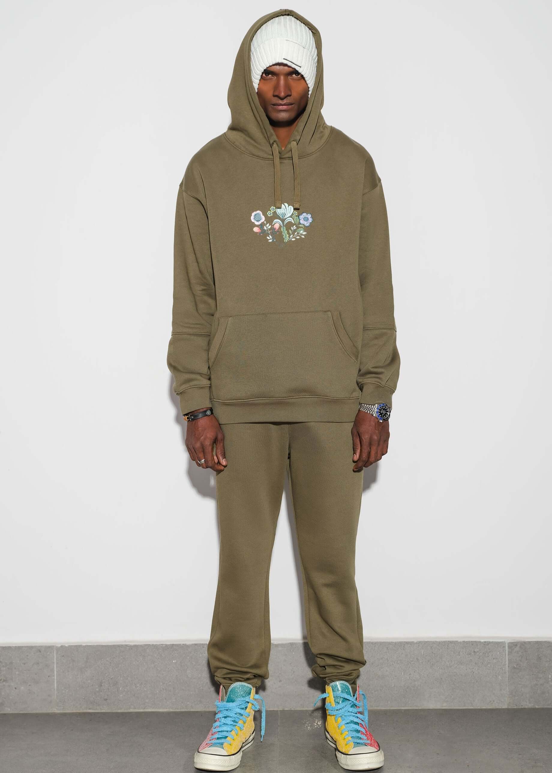 DROP SHOULDER HOODIE - GREEN