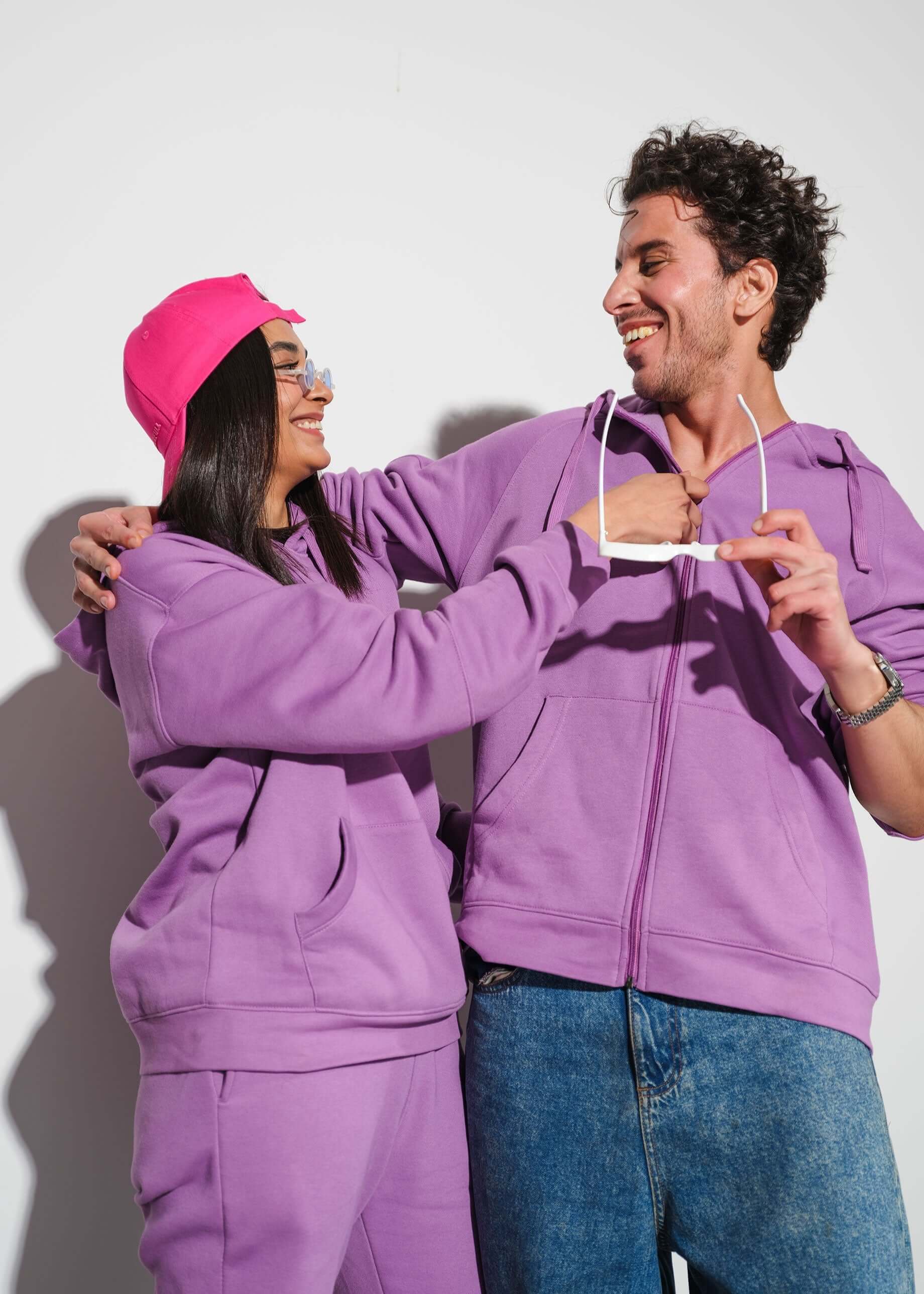 RAGLAN SLEEVES HOODIE - PURPLE