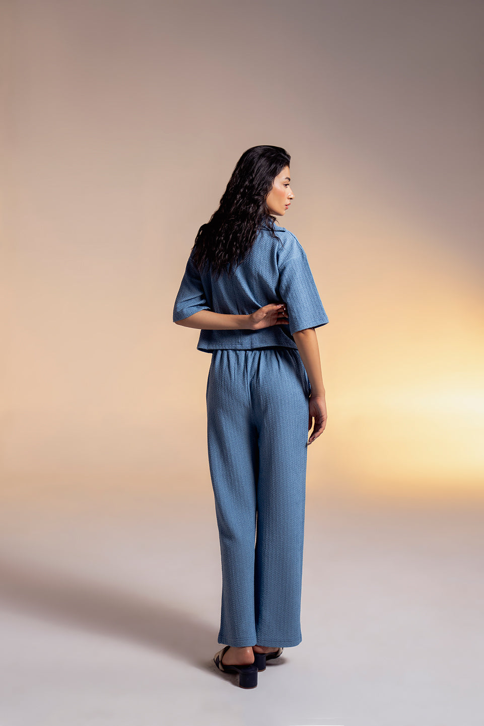 TEXTURED WIDE LEG PANT