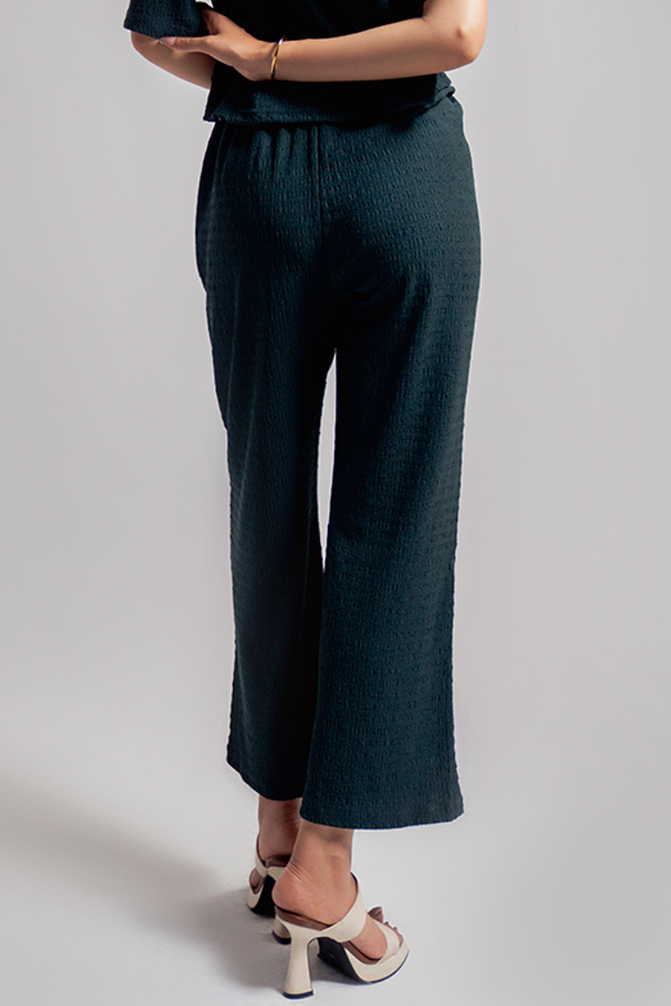 TEXTURED WIDE LEG PANT