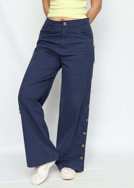 SNAP BUTTON SIDE PANT
