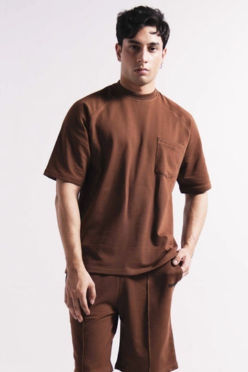 Brown signature pocket t shirt for men casual wear
