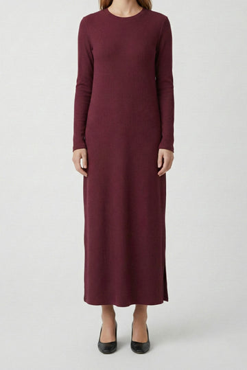 RIB KNIT MIDI DRESS