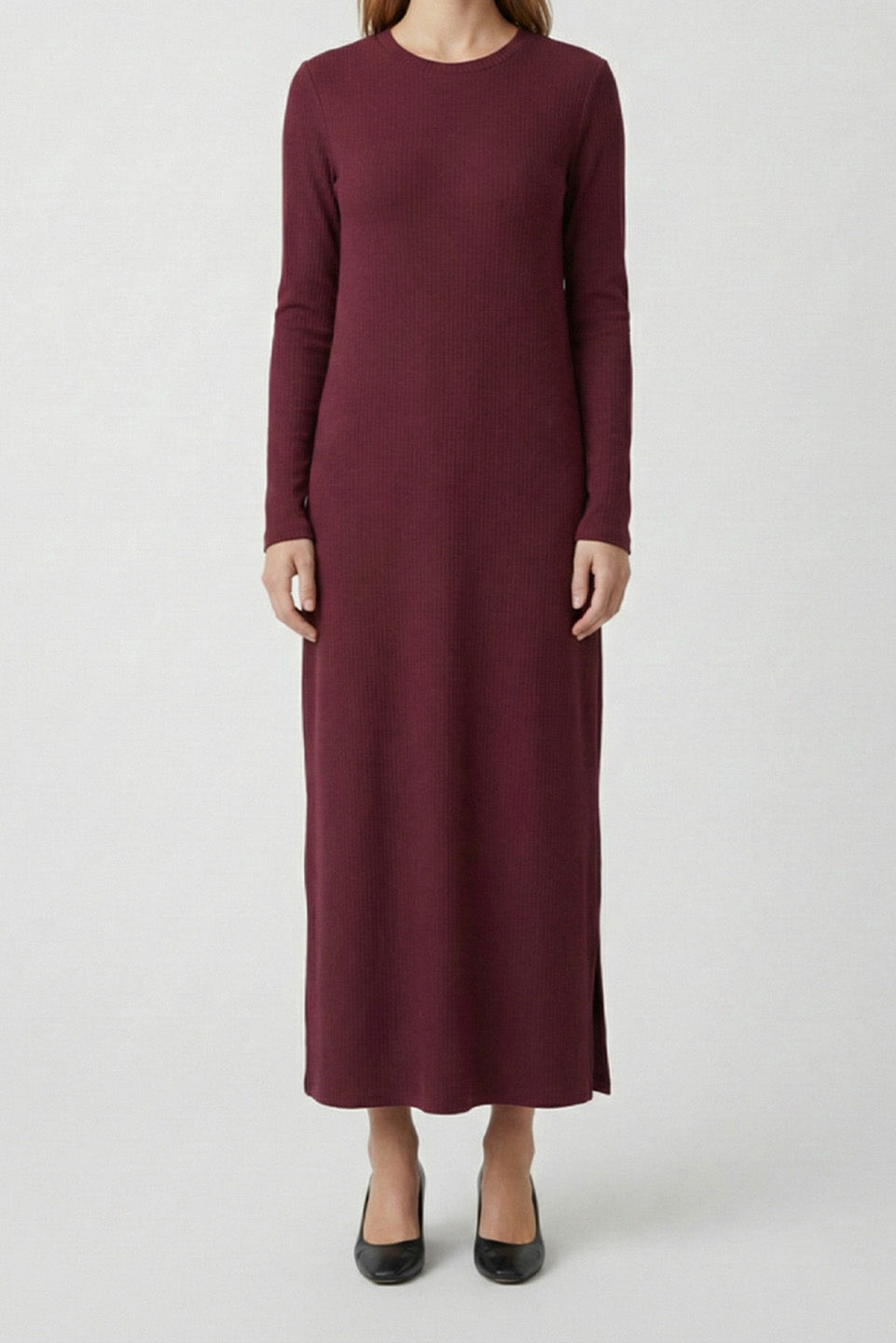 RIB KNIT MIDI DRESS