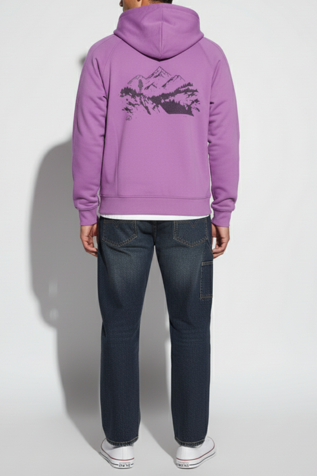 purple hoodie for men with raglan sleeves - Verve