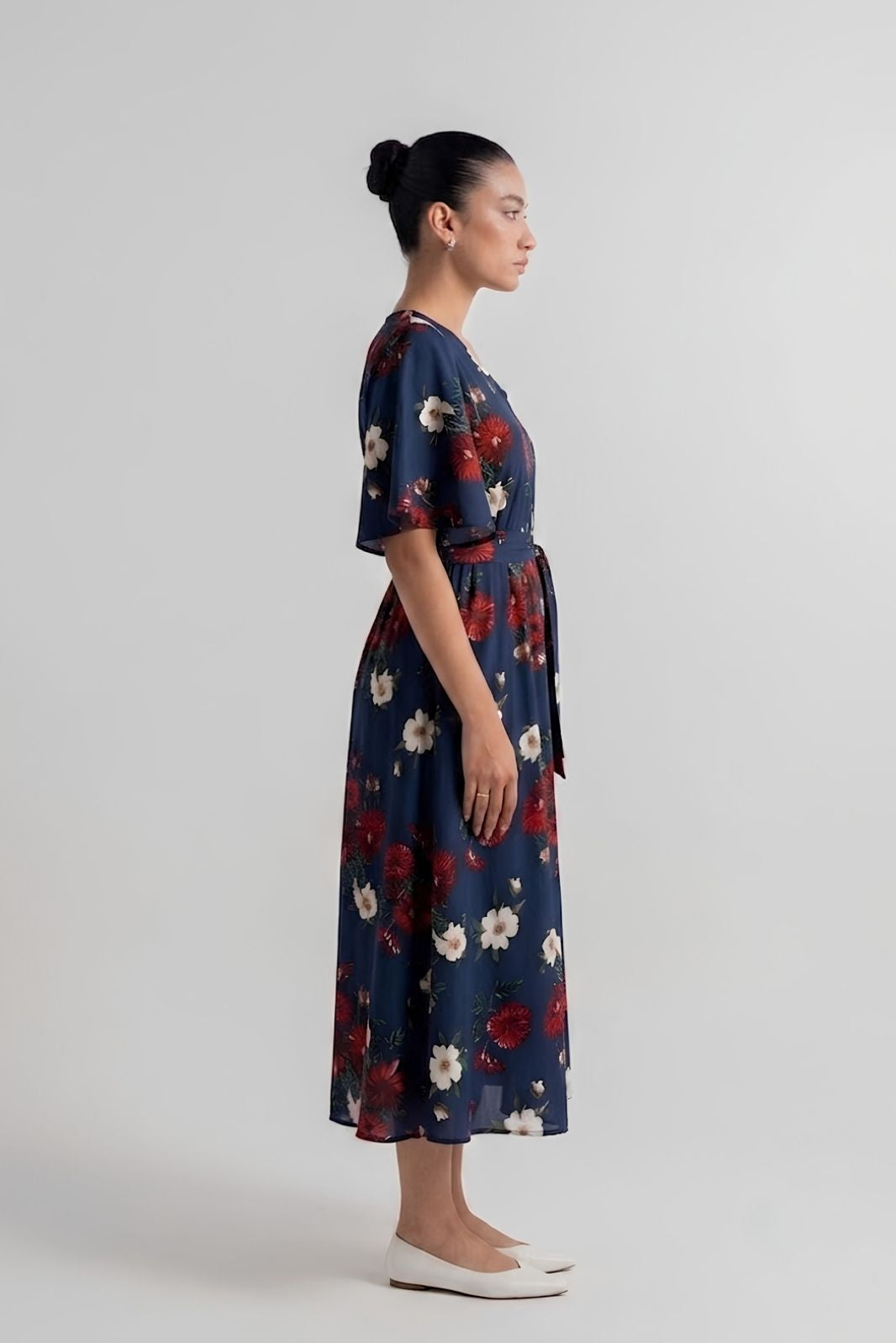 Midnight Blossom Kimono Dress