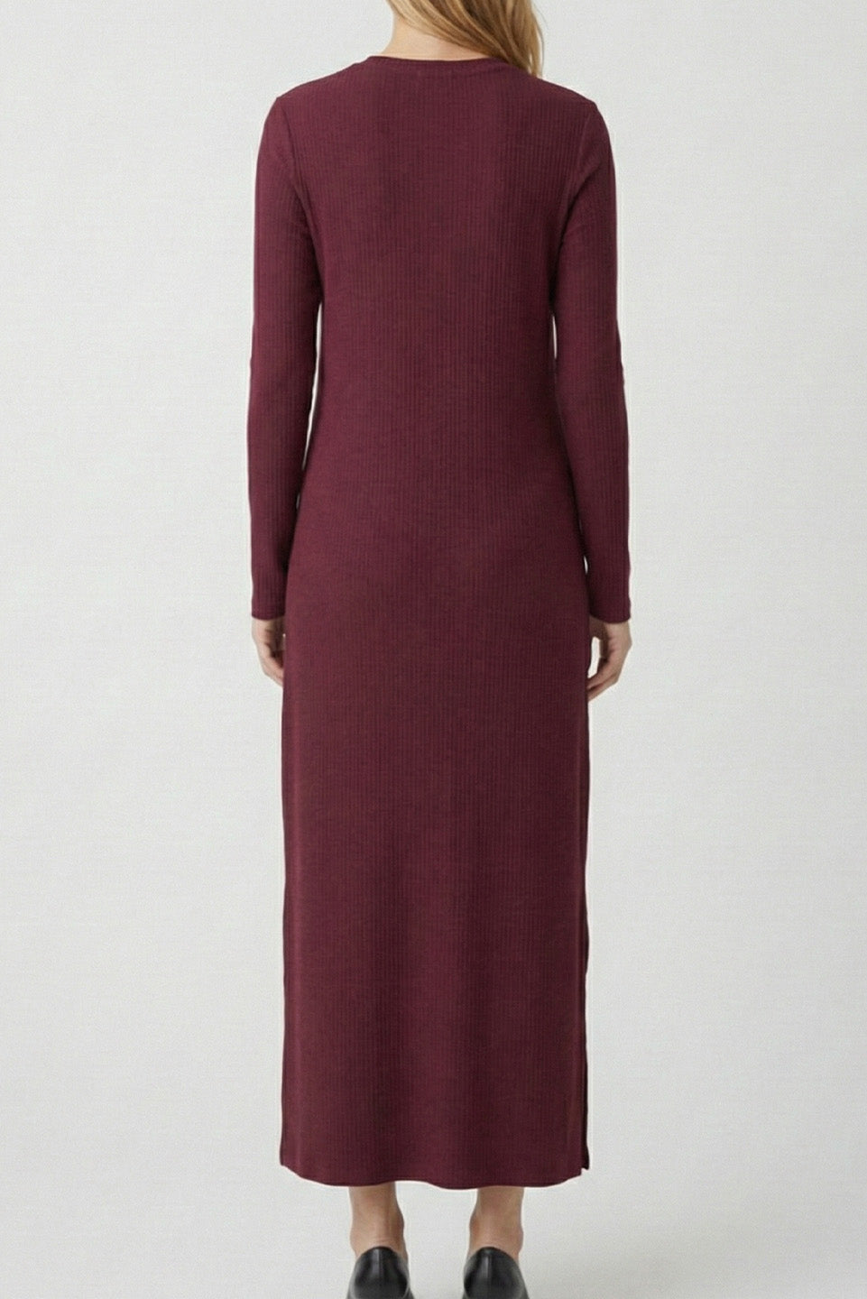 RIB KNIT MIDI DRESS