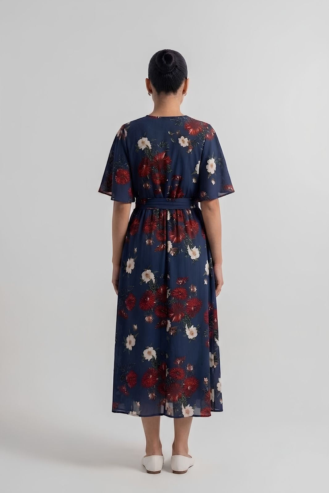 Midnight Blossom Kimono Dress