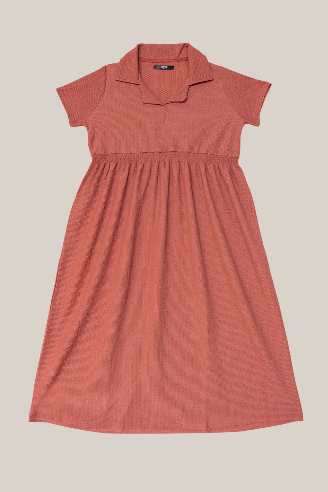 SMOCKED MIDI DRESS