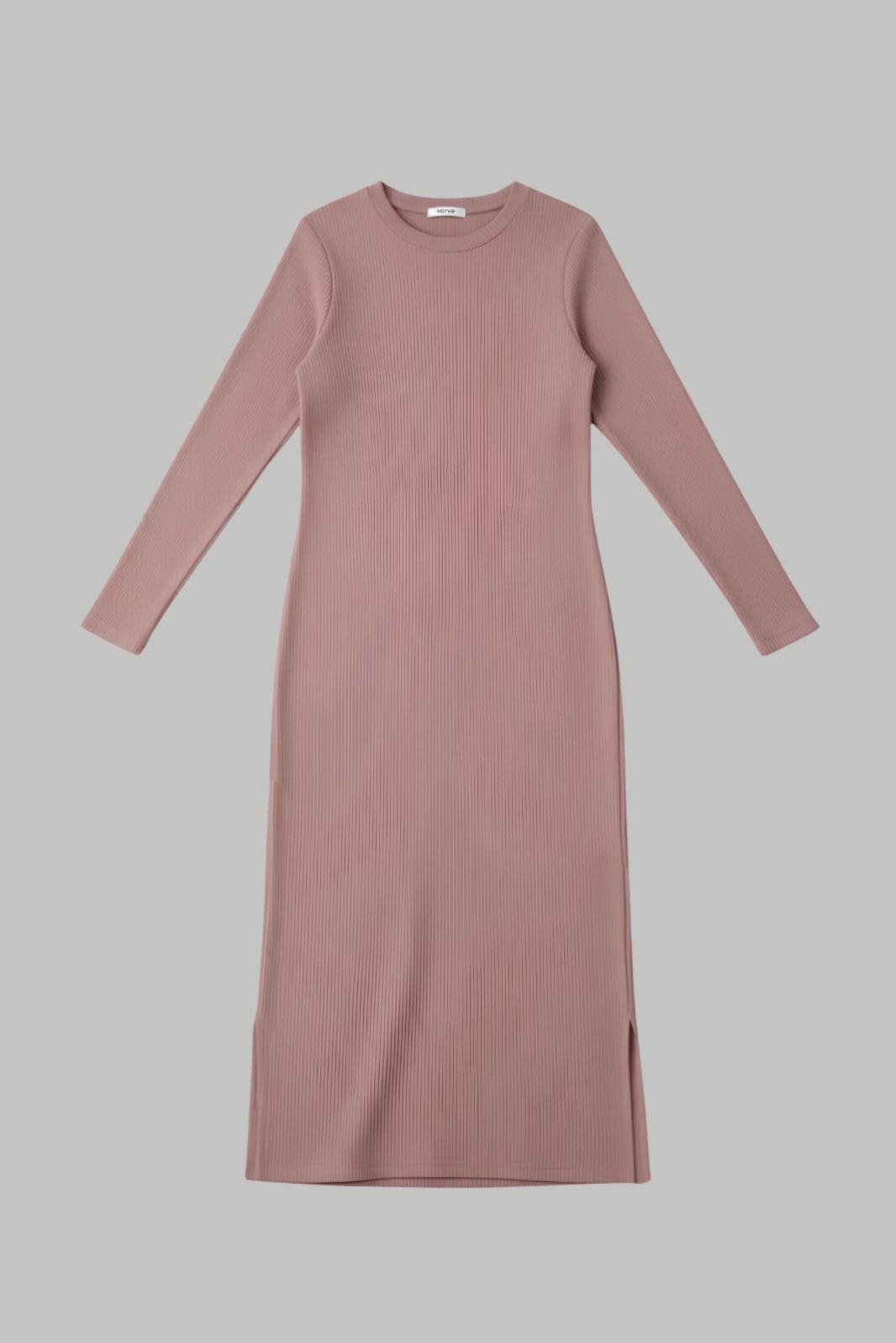 RIB KNIT MIDI DRESS