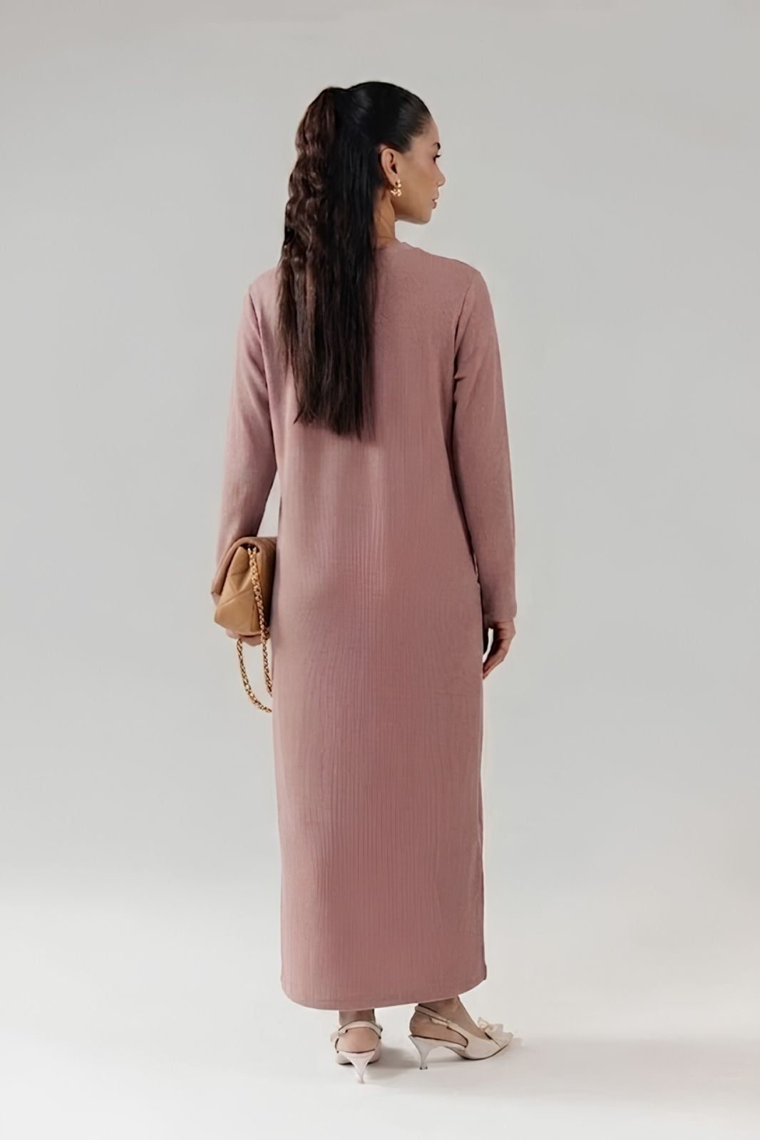 RIB KNIT MIDI DRESS