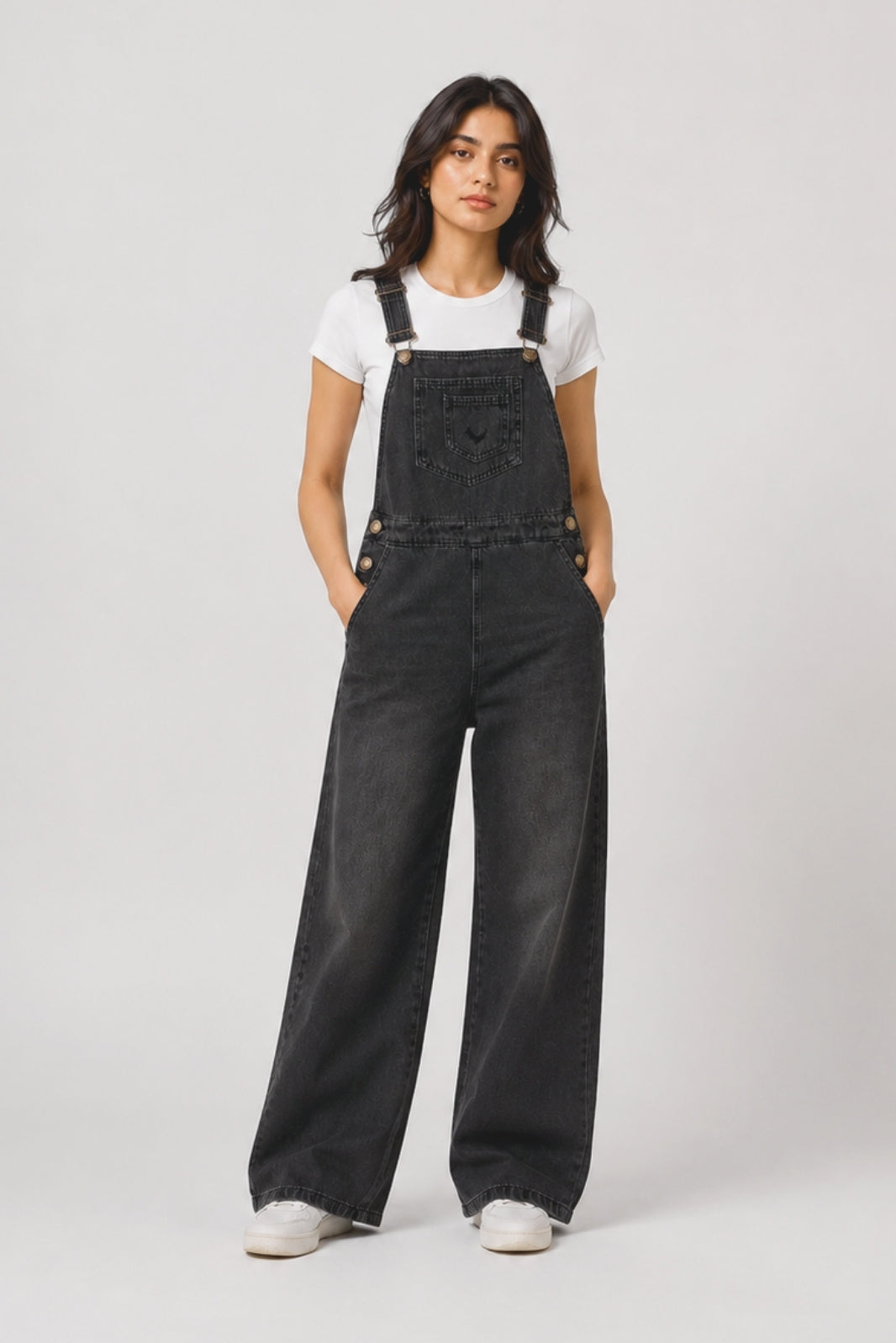 GREY DENIM OVERALL