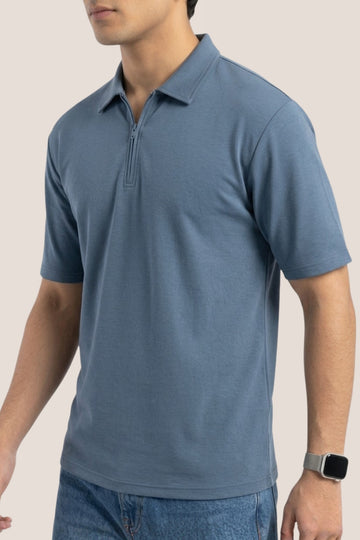 MEN'S ZIP POLO – SCUBA