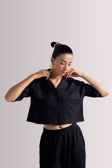 RELAXED FIT CROPPED SHIRT