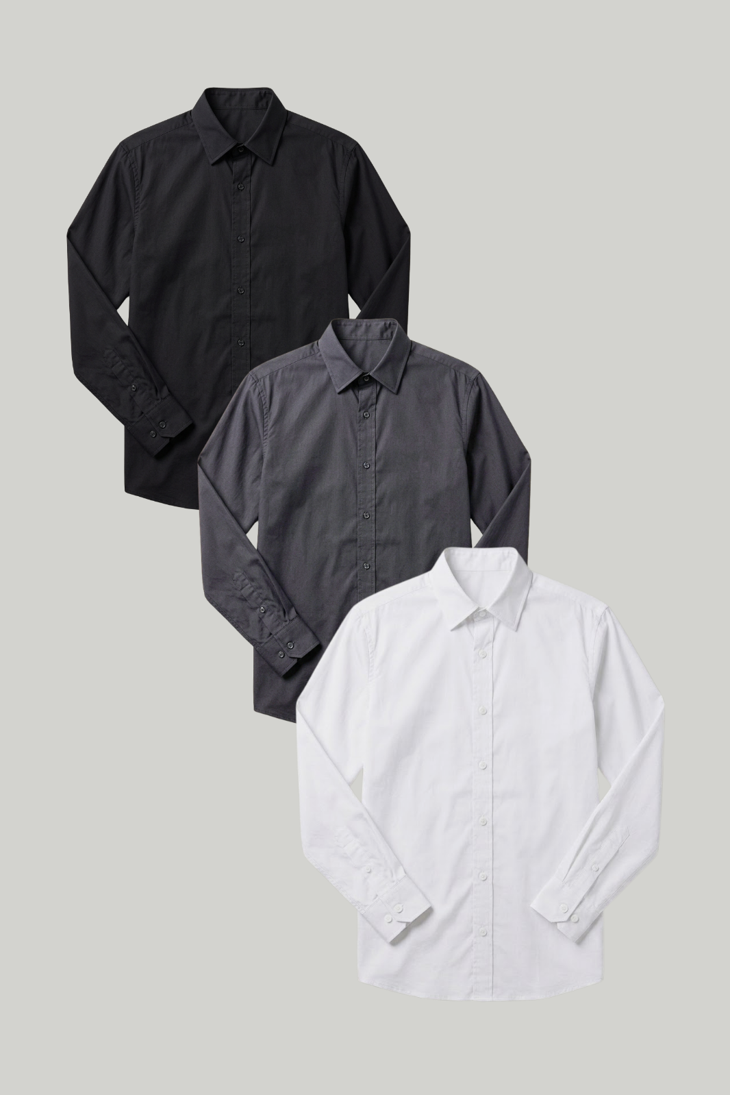 Pack of 3 Cotton Button Down Shirts
