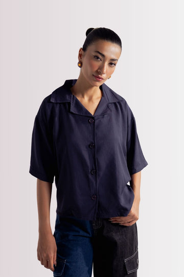RELAXED FIT RESORT SHIRT BLUE