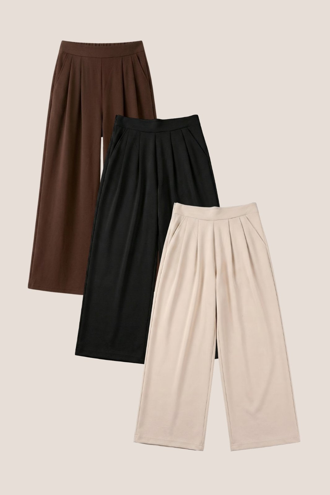 Pack of 3 Scuba Wide-Leg Pants