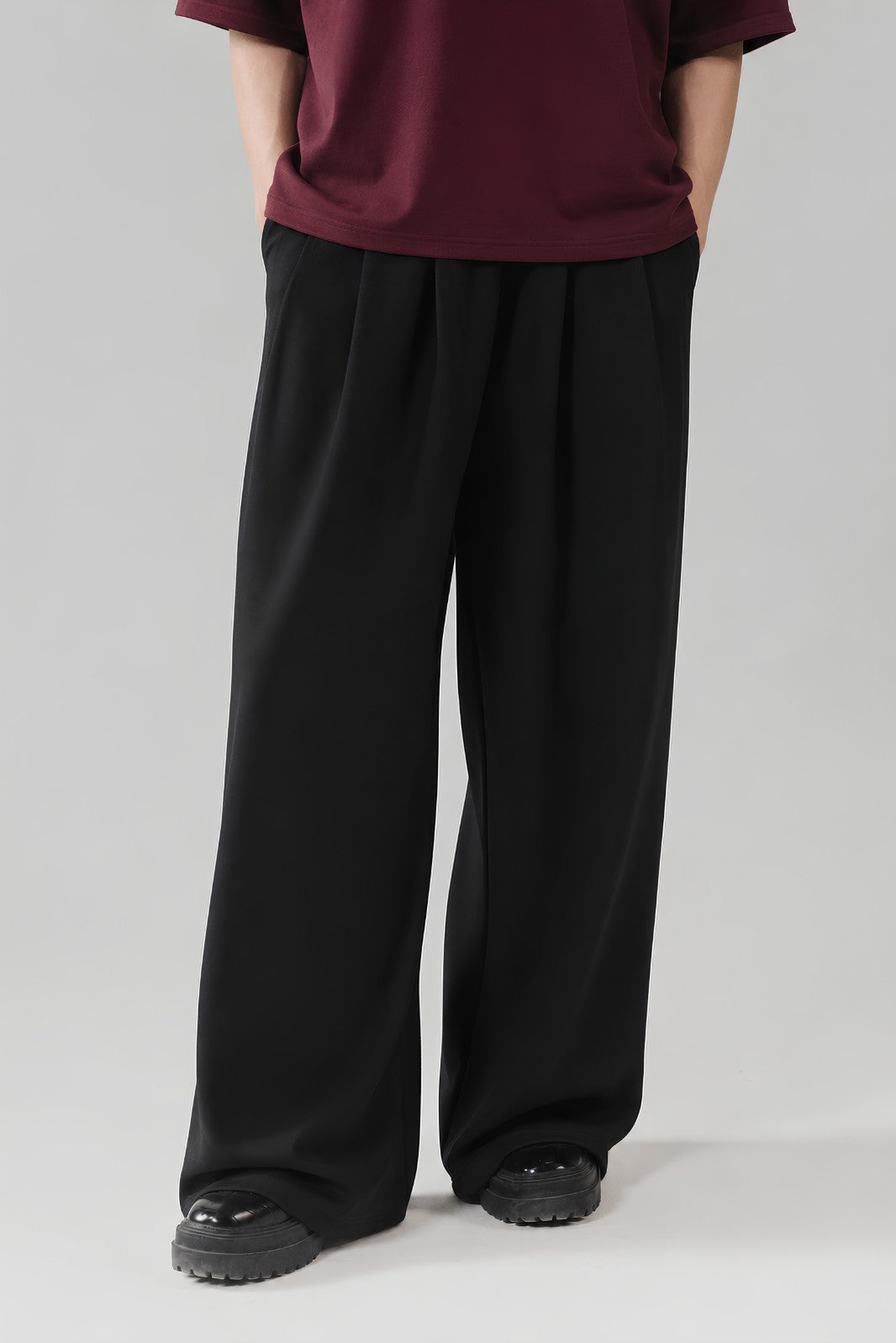 ELASTICATED SCUBA WIDE LEG PANTS