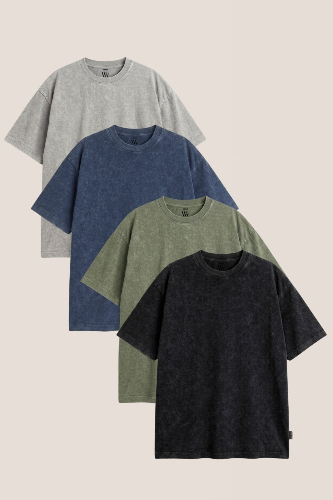 Pack of 4 Acid Wash Tees