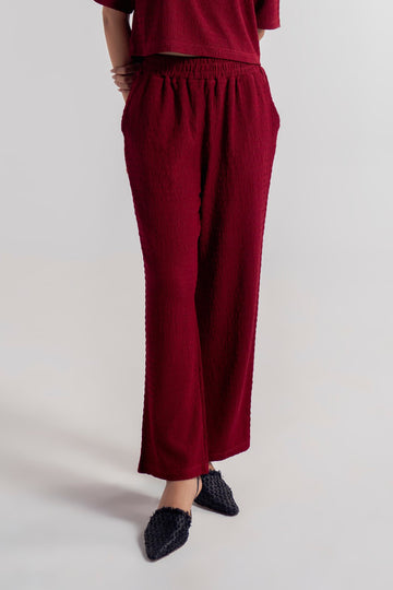 TEXTURED WIDE LEG PANT