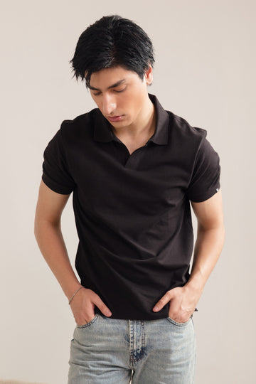 PIQUE KNIT JOHNNY POLO