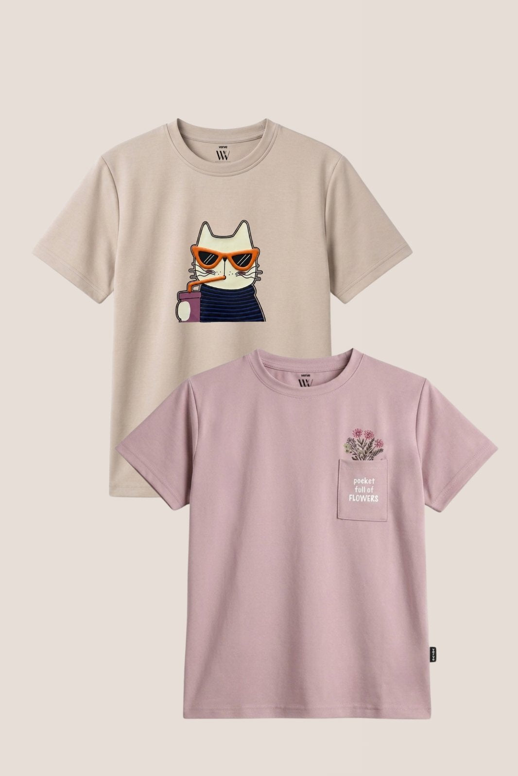 Pack of 2 Regular Fit Graphic Tees
