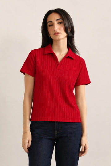CLASSIC JOHNNY COLLAR CABLE KNIT POLO