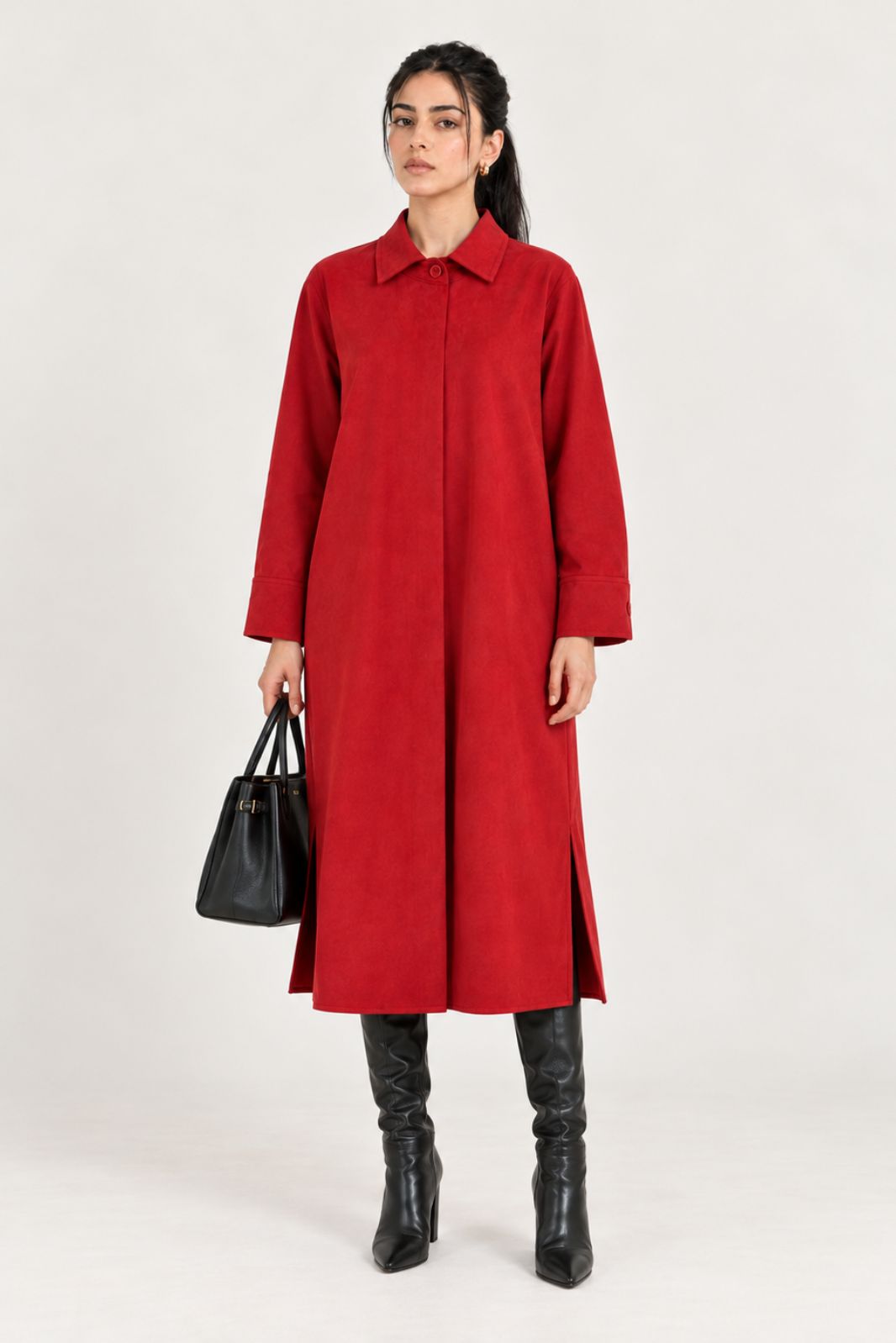 SOFT SUEDE SHIRT DRESS