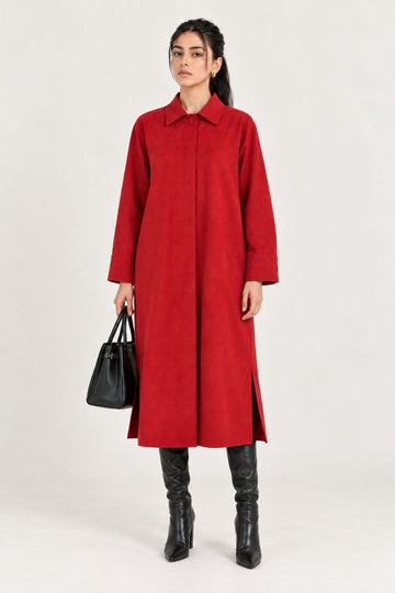 SOFT SUEDE SHIRT DRESS