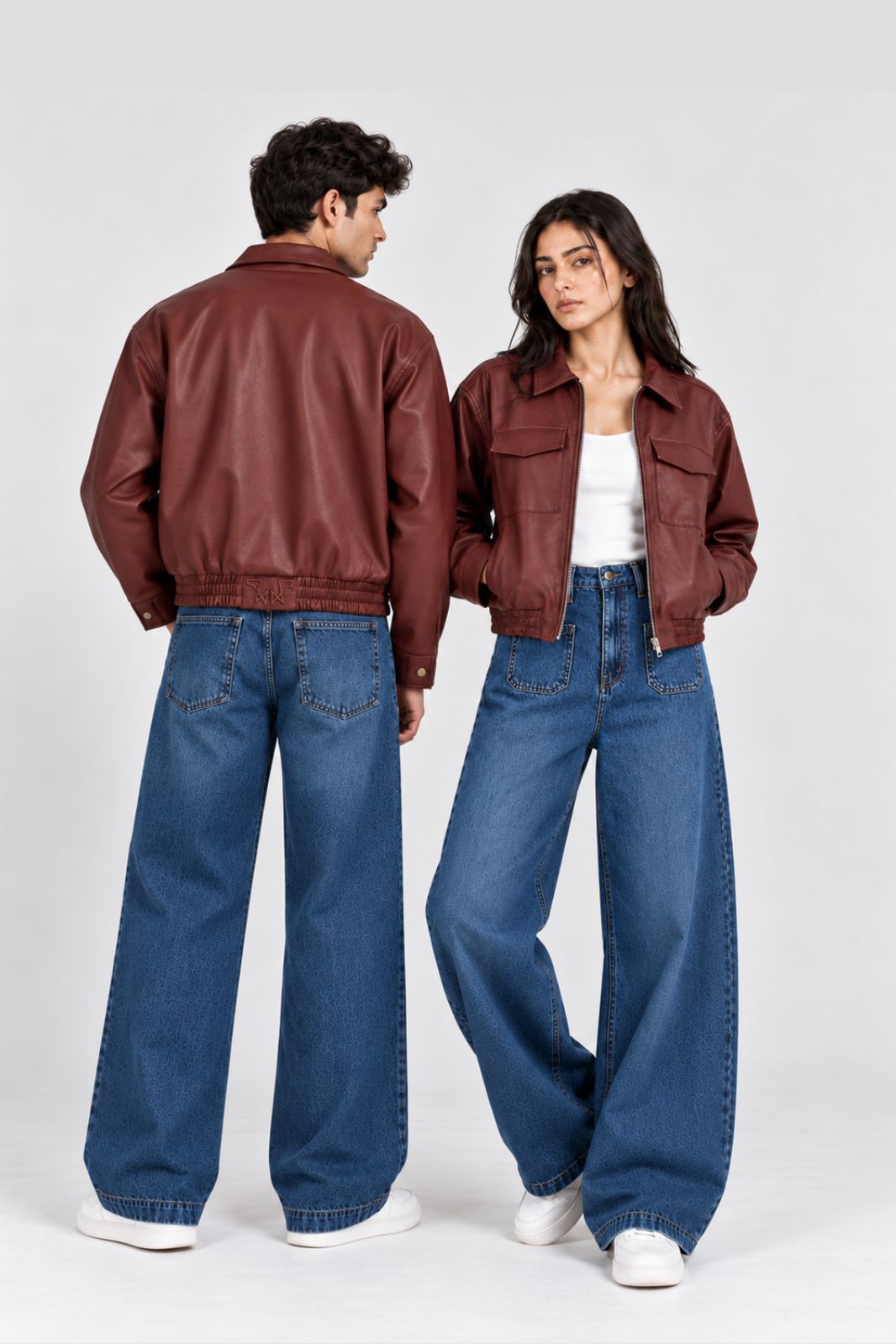 BOXY FIT CROPPED FAUX LEATHER JACKET