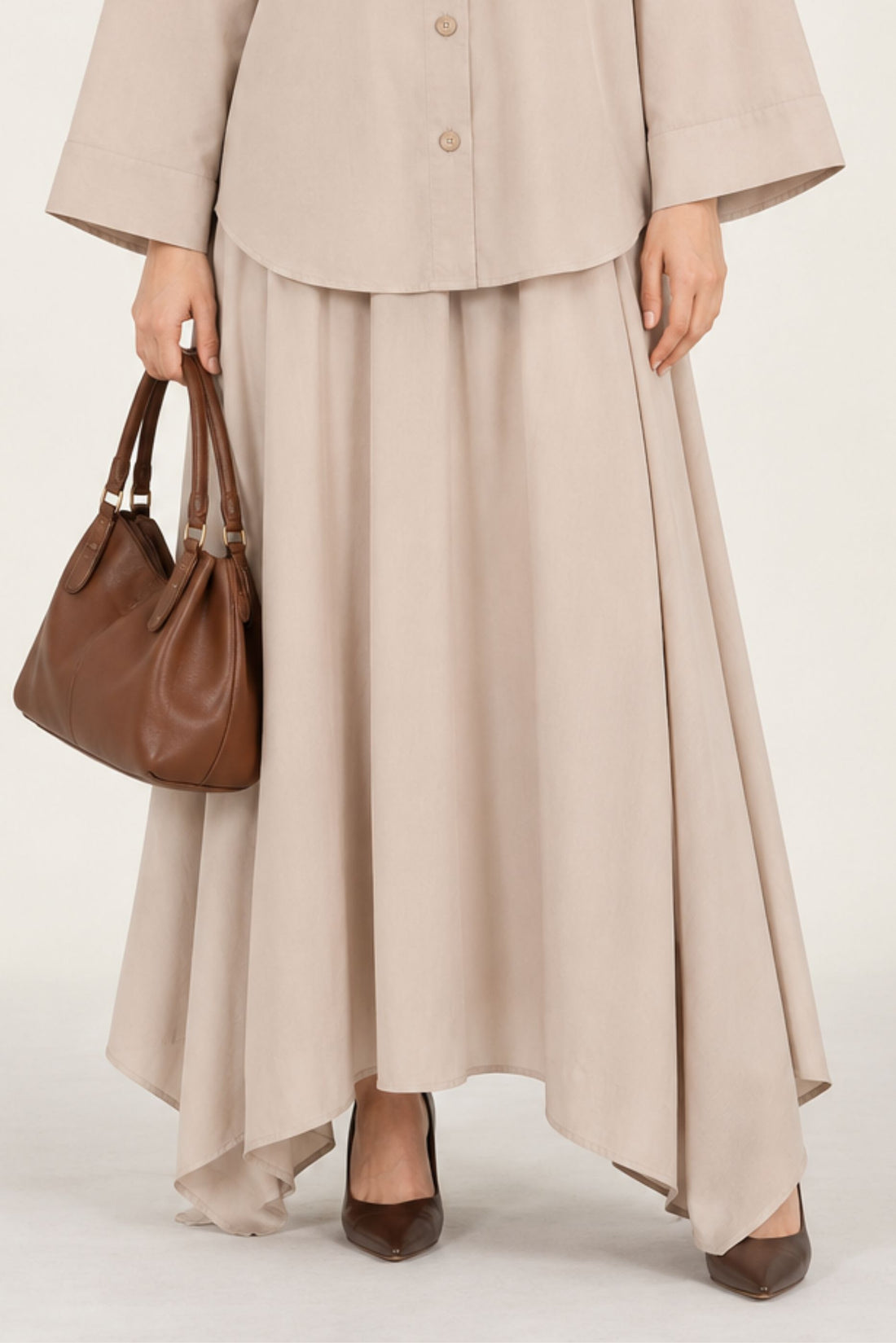 DRAWSTRING GATHERED SKIRT
