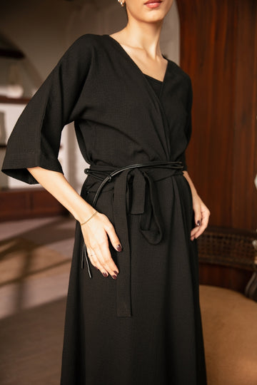 WRAP MIDI DRESS