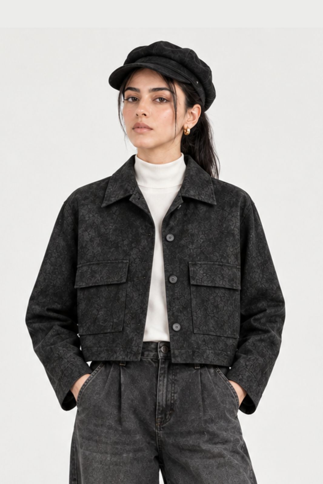 STRUCTURED CROC JACKET