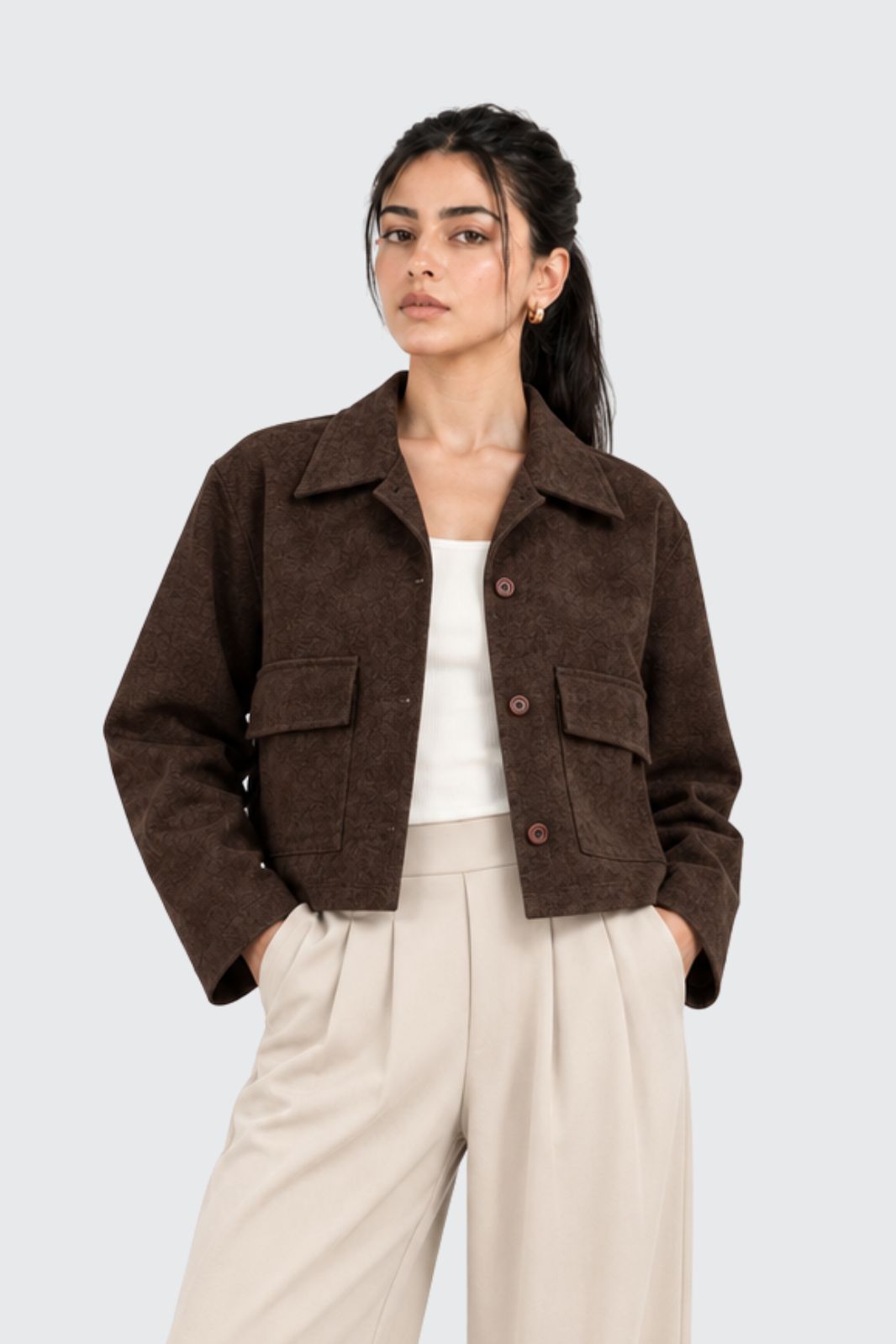 STRUCTURED CROC JACKET