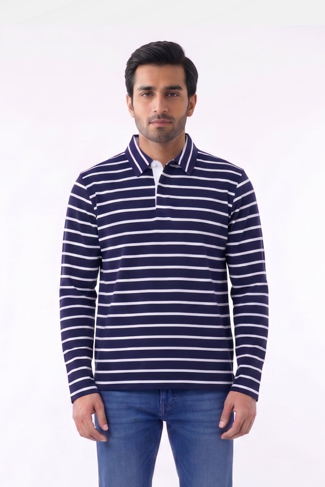 CLASSIS STRIPE LONG SLEEVE POLO