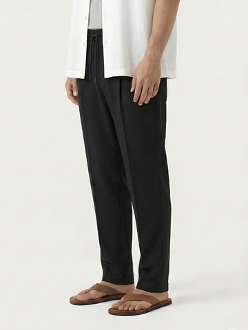RELAXED SCUBA DRAWSTRING PANTS BLACK