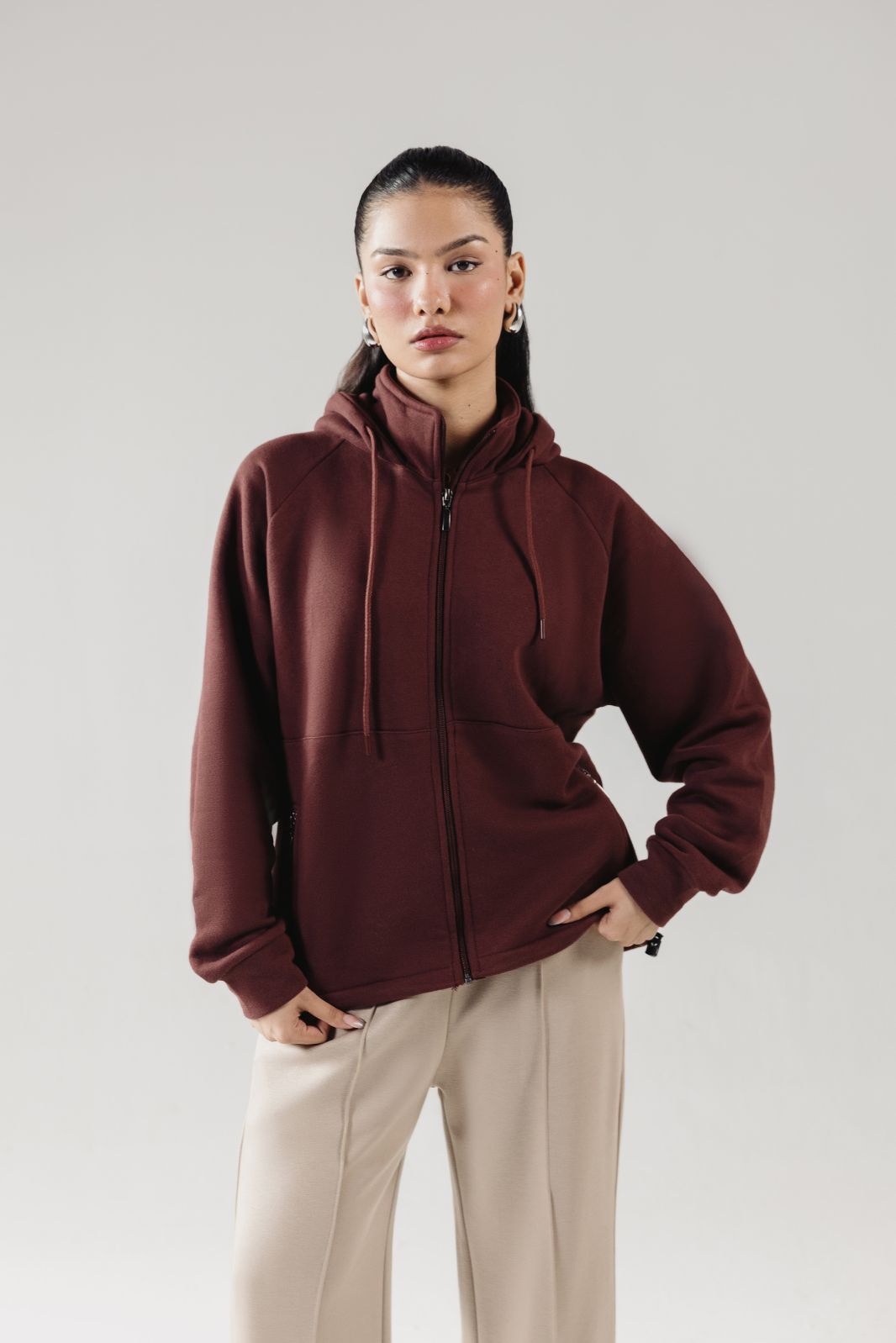STRUCTURED ZIP HOODIE