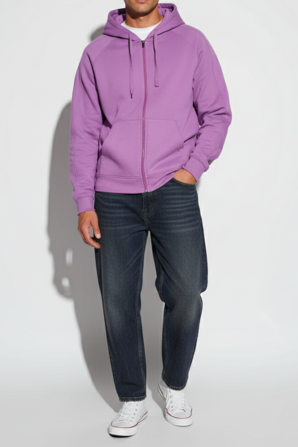 RAGLAN SLEEVES HOODIE - PURPLE