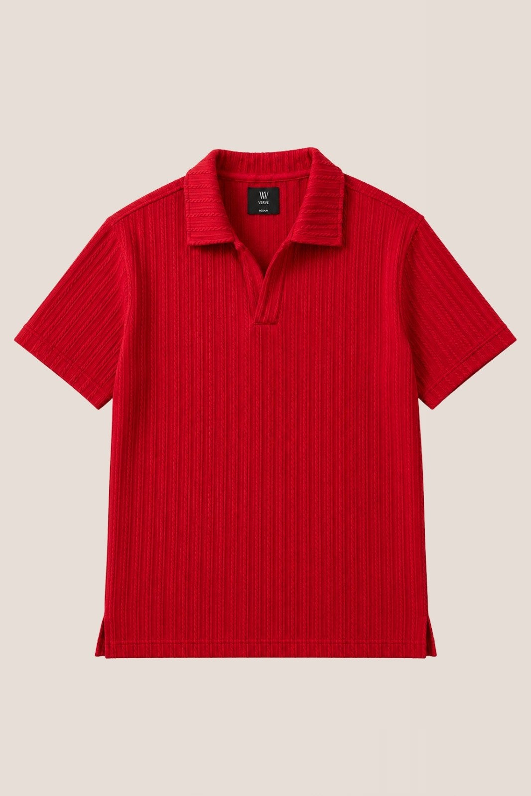CLASSIC JOHNNY COLLAR CABLE KNIT POLO
