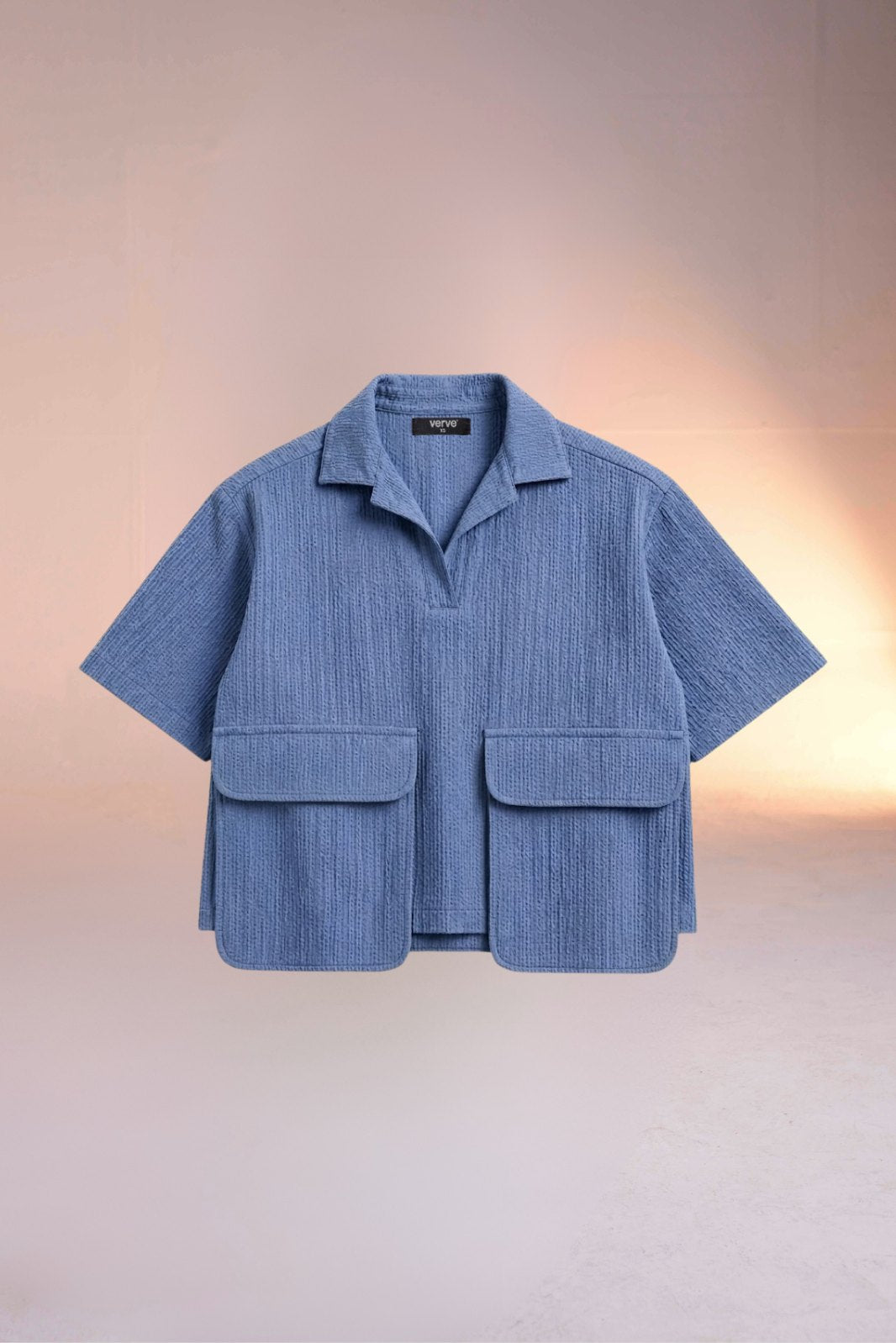 TEXTURED UTILITY CROPPED SHIRT
