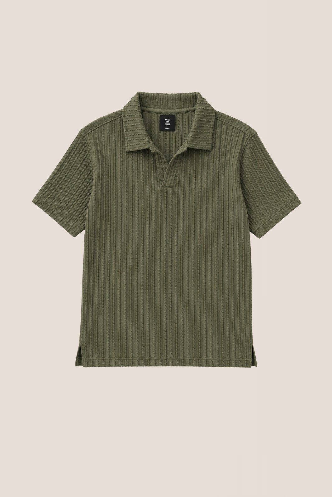 CLASSIC JOHNNY COLLAR CABLE KNIT POLO