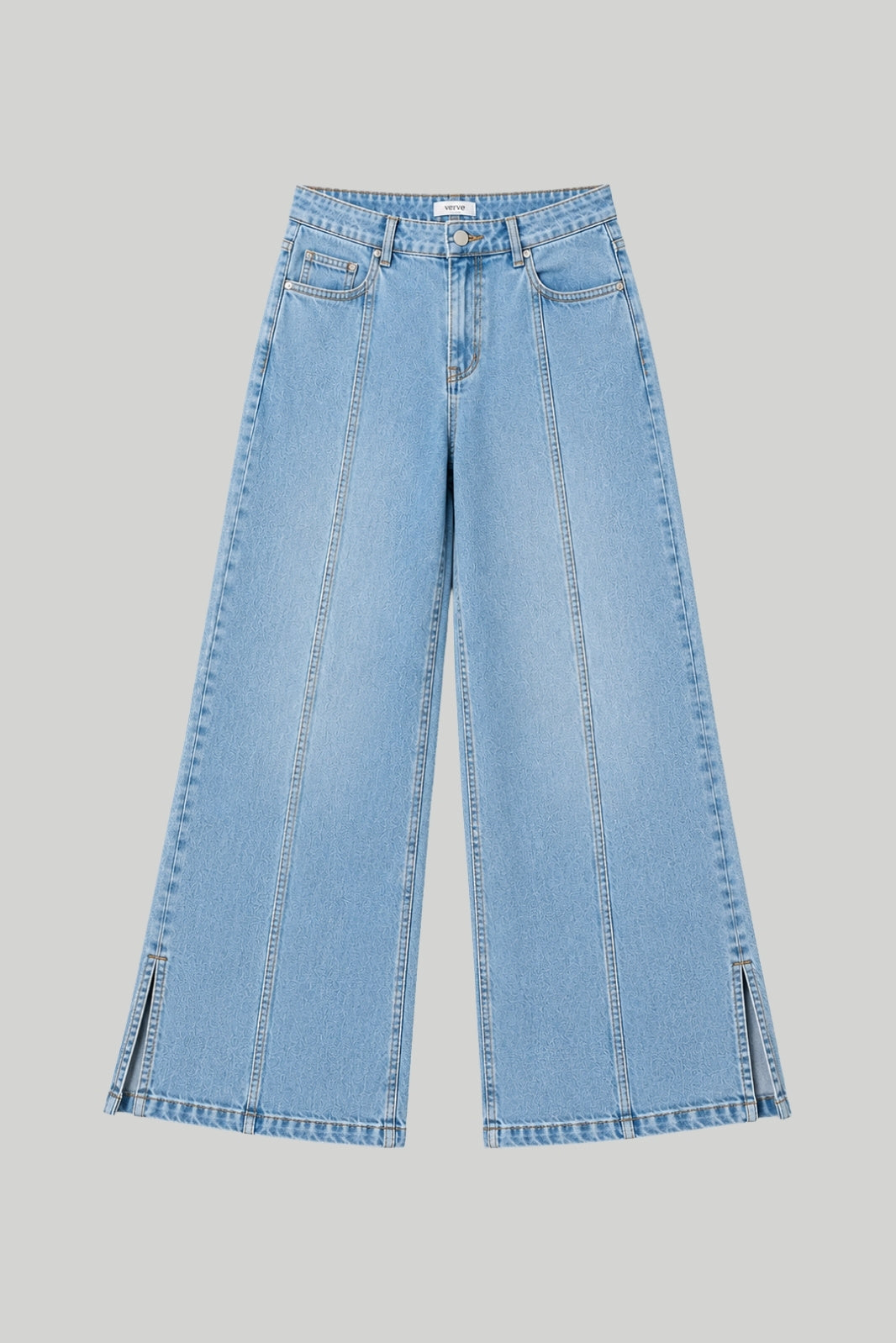 SIDE SLIT WIDE LEG JEANS