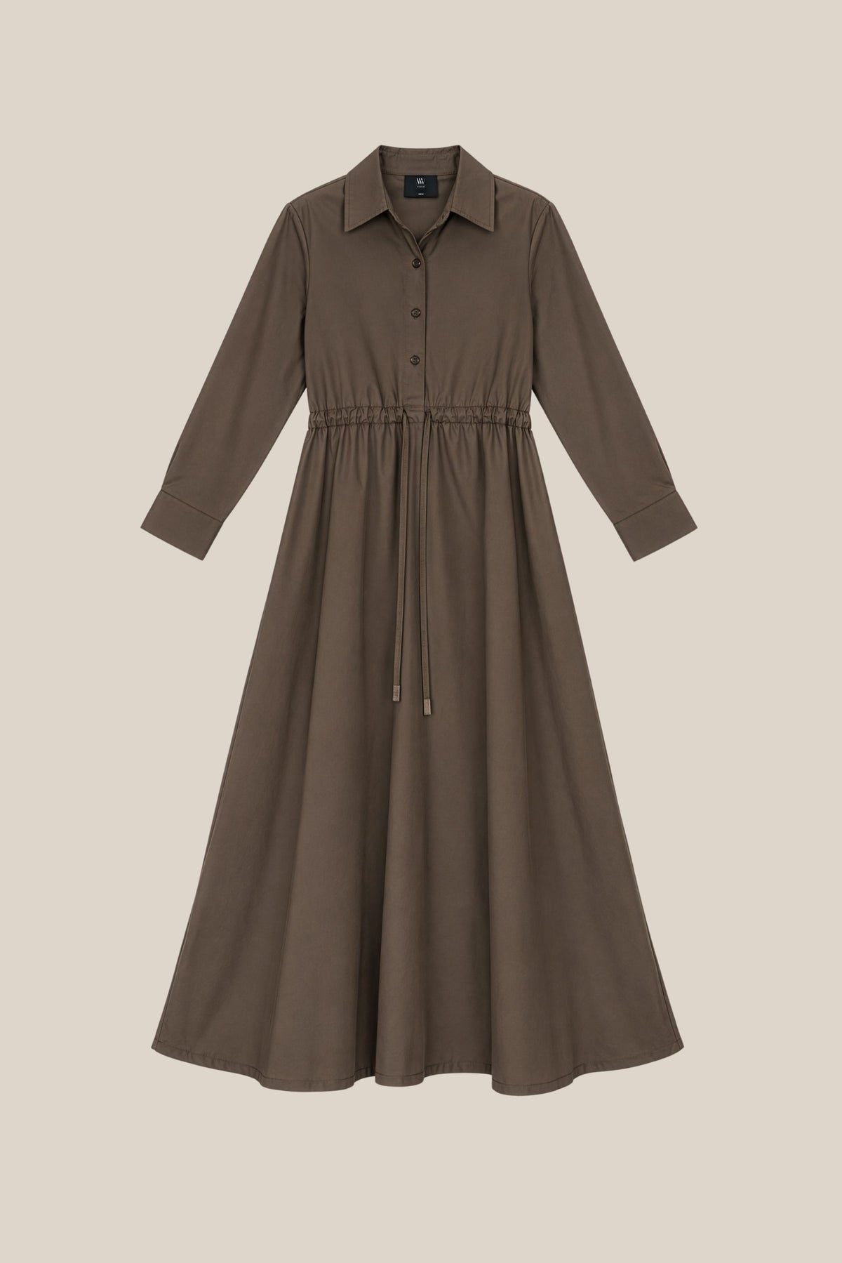 QUARTER BUTTON DOEN DRAWSTRING DRESS