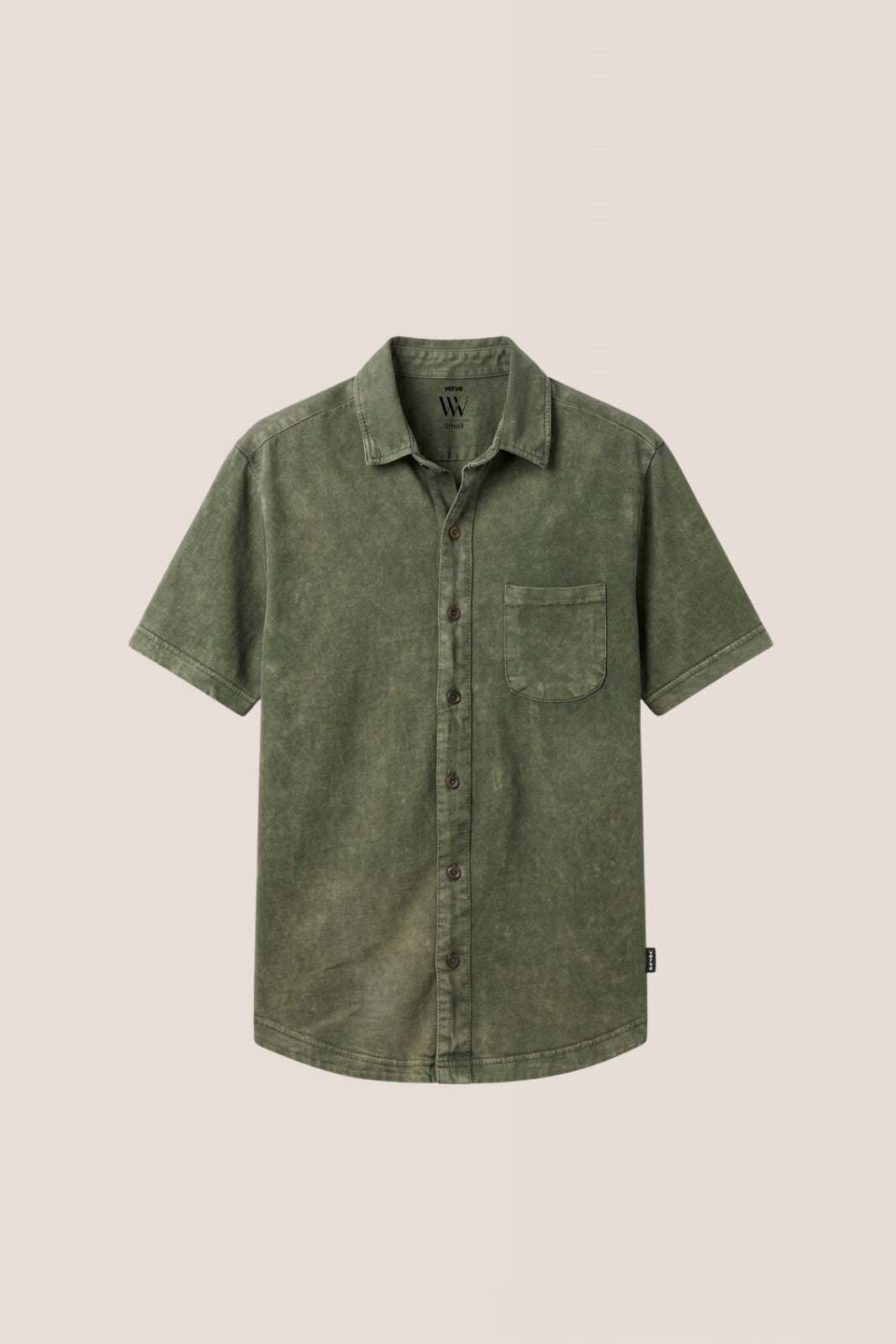 WASHED JERSEY BUTTON-DOWN SHIRT