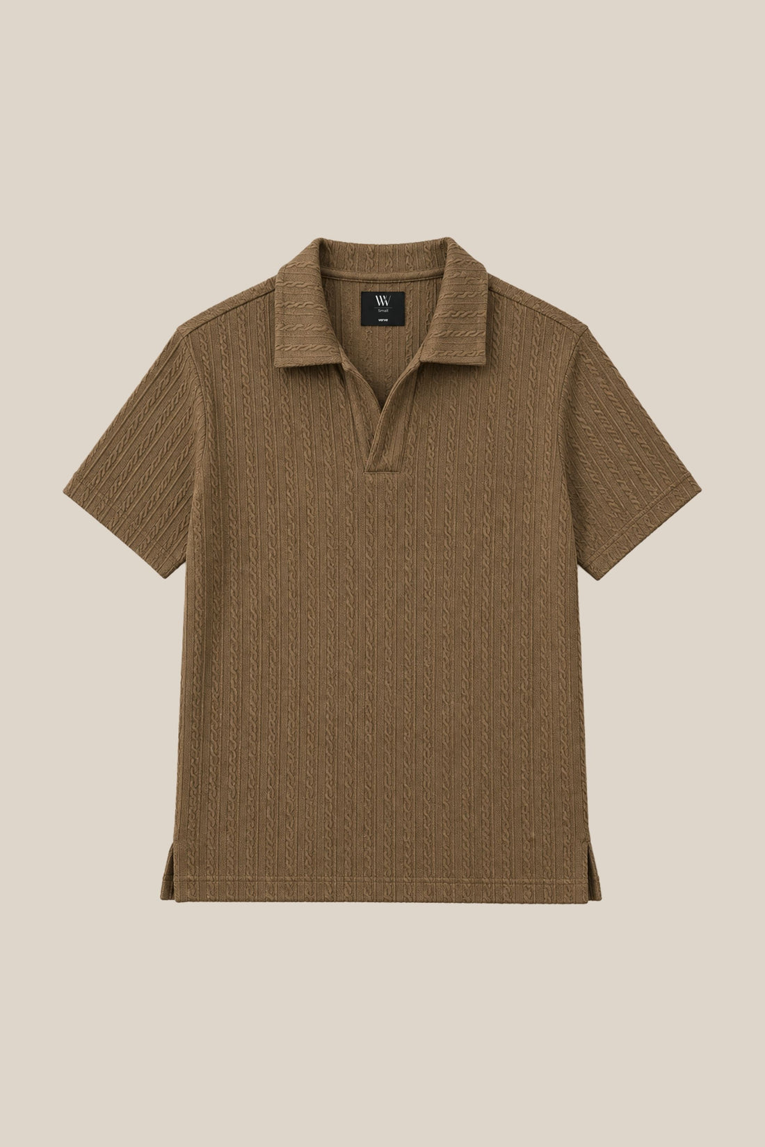 CLASSIC JOHNNY COLLAR CABLE KNIT POLO