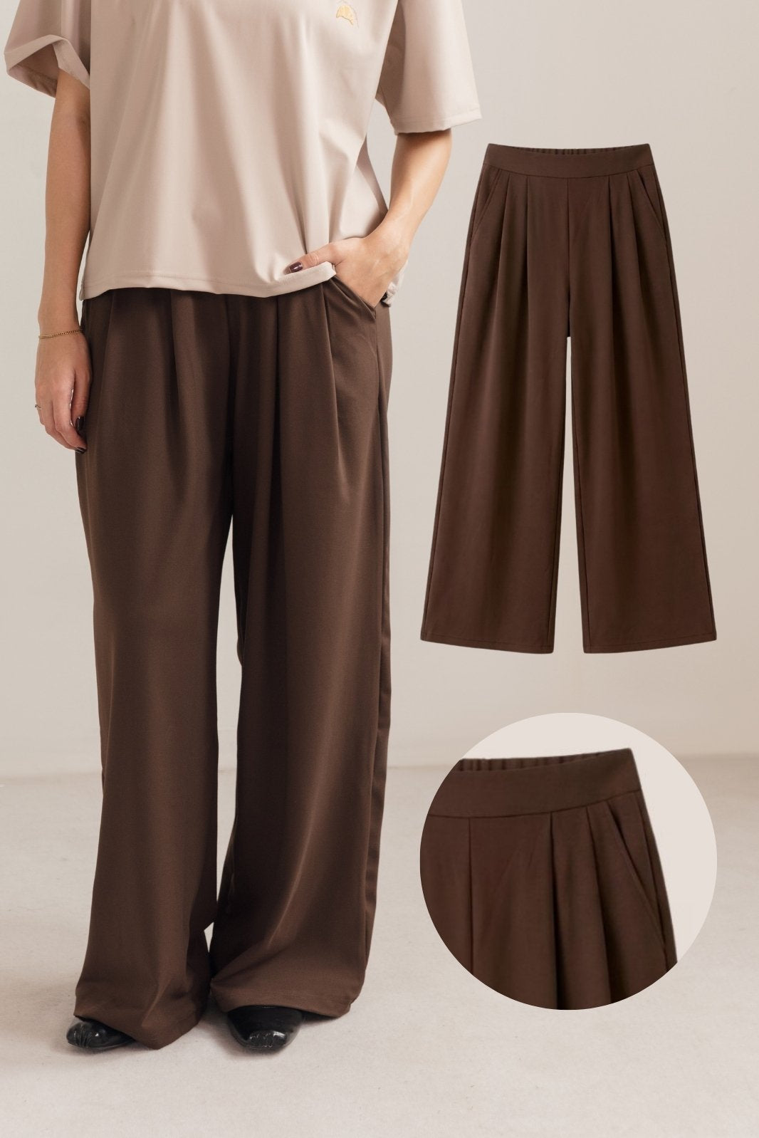 Pack of 3 Scuba Wide-Leg Pants