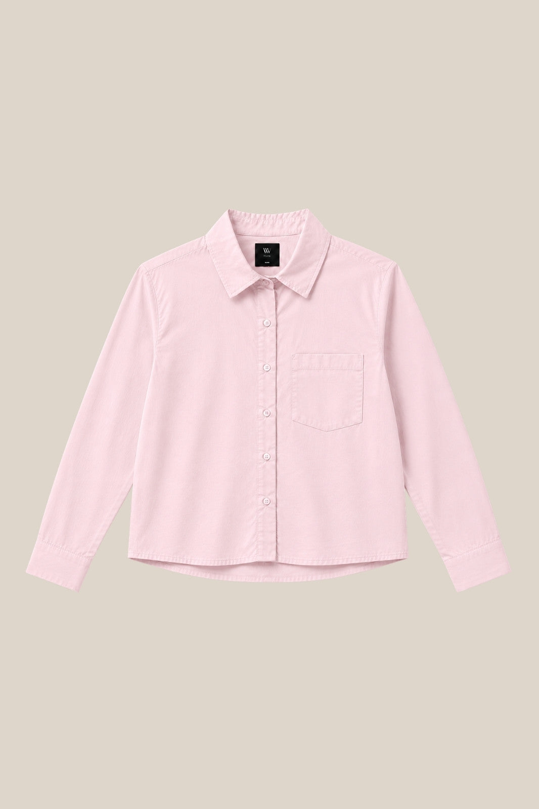 REGULAR FIT BUTTON DOWN CROP SHIRT