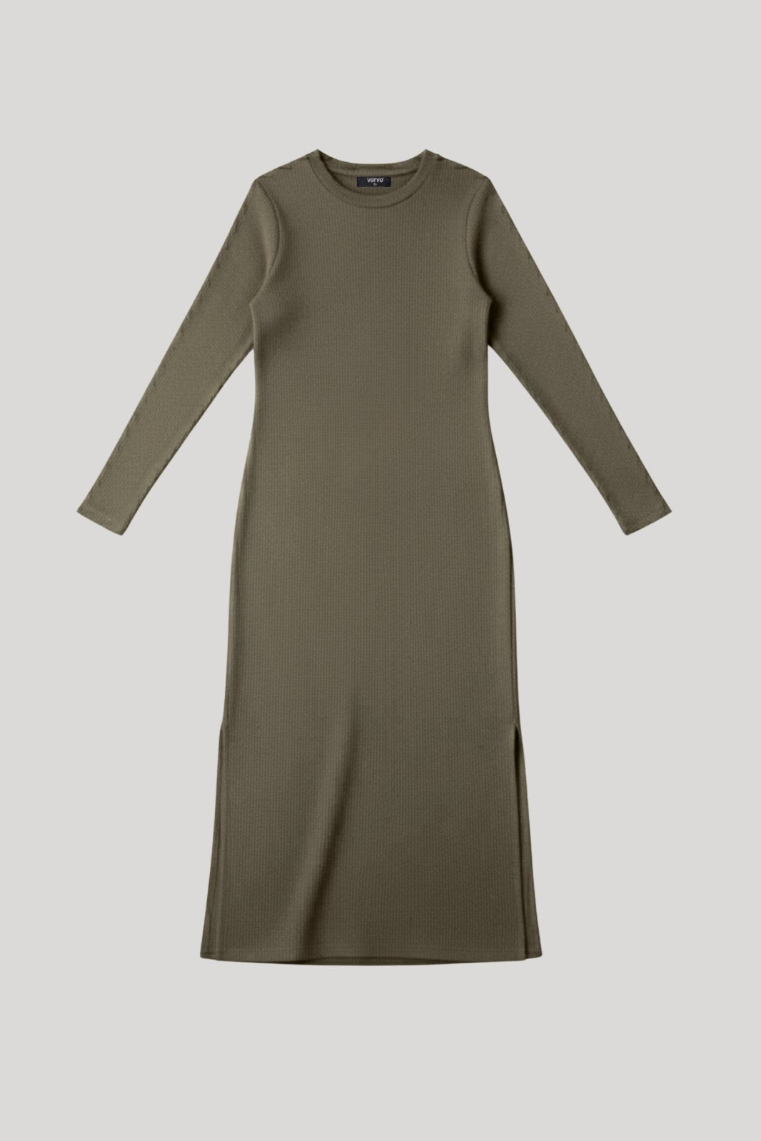 RIB KNIT MIDI DRESS