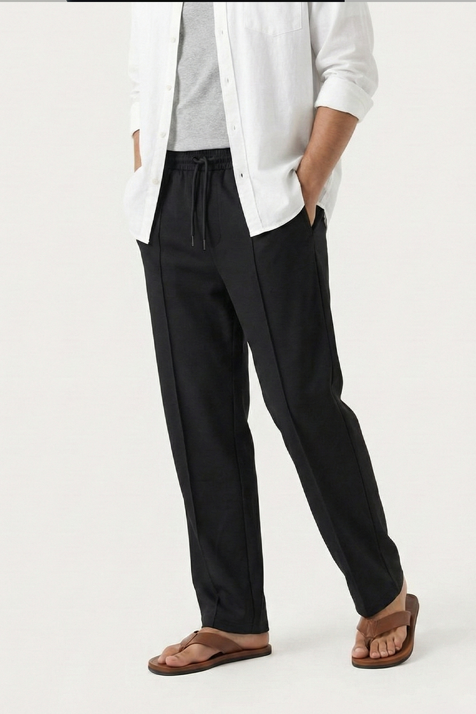 RELAXED SCUBA DRAWSTRING PANTS BLACK