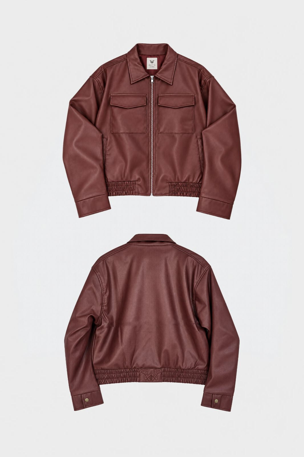 BOXY FIT CROPPED LEATHER JACKET